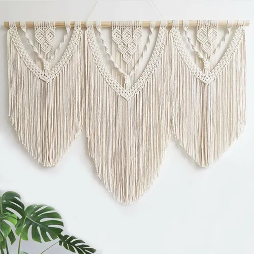 Vista 4 de Achart Colgante de Macramé para Pared Grande- Decoración de Pared Boho- Arte de Pared Grande- Decoración de Pared para Sala de Estar- Tapiz