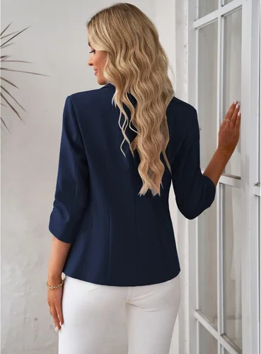 Vista 6 de LookbookStore Blazers para mujer, chaquetas de traje, blazer de manga 34, trajes casuales de negocios para el trabajo