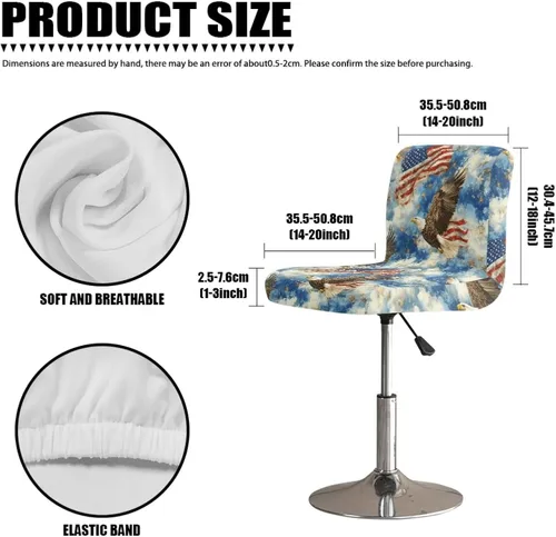 Vista 7 de American Eagle - Juego de 2 fundas para taburetes de bar para sillas de comedor, impermeables, antideslizantes, tamaño universal