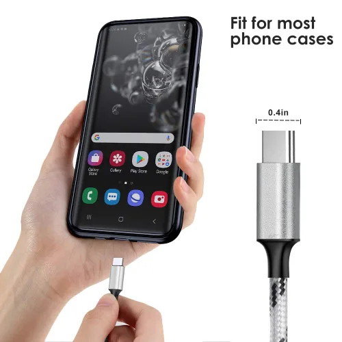 Vista 4 de Puxnoin Cable de carga múltiple, paquete de 2 cables de carga multiteléfono de 10 pies, trenzado, universal, 3 en 1, cable de carga extra largo