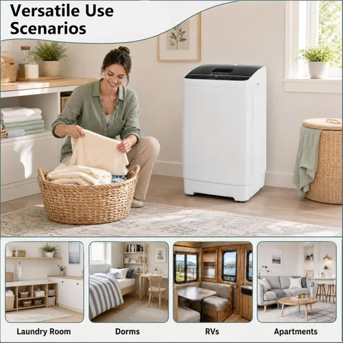Vista 5 de COSTWAY Lavadora portátil de 7.7 libras, completamente automática con bomba