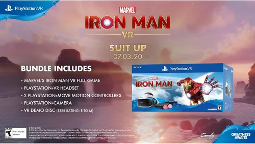 Vista 2 de Sony Playstation VR Marvels Iron Man VR Bundle - Auriculares Playstation VR cámara 2 controles de movimiento de movimiento código digital Marvel