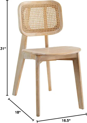 Vista 3 de Modway EEI-4645-GRY Habitat - Silla auxiliar de comedor de madera, color gris