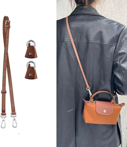 Vista 5 de jiesinlov Longchamp Le Pliage - Kit de conversión de correa de cuero compatible con Longchamp Le Pliage Original Mini bolsa, correas cruzadas