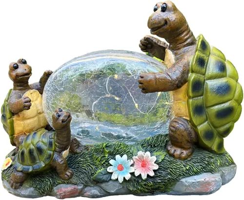 Vista 4 de Familia de conejitos con energía solar para exteriores, decoración de luz LED para jardín, adorno de jardín (familia de conejitos en un césped)