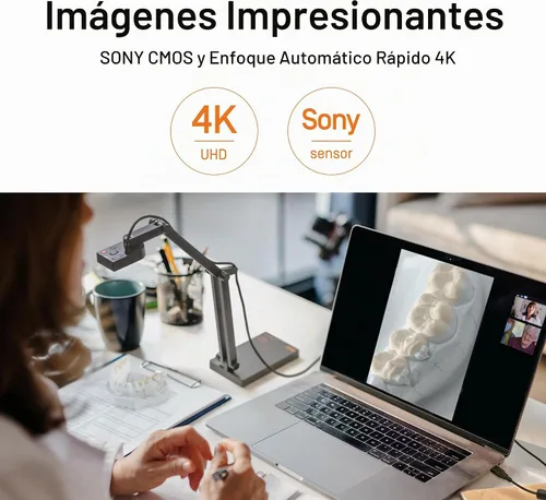 Vista 7 de IPEVO V4K PRO 120 Cámara de documentos USB 4K, lente FOV de 120 grados, sensor Sony CMOS, enfoque automático rápido, reducción de ruido AI, cámara