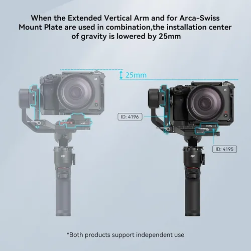 Vista 5 de SmallRig Brazo vertical extendido para DJI RS 3 mini, placa de montaje de extensión para DJI RS 3 Mini - 4196