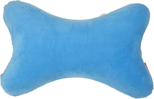 Vista 10 de Bookishbunny Almohadas de espuma viscoelástica con forma de hueso de perro con funda de terciopelo extraíble para automóvil, autobús, camión Negro