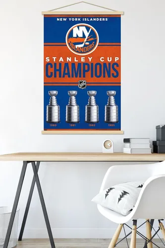 Vista 5 de Trends International NHL New York Islanders - Póster de pared con marco magnético