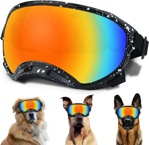 Vista 23 de Gafas de sol para perros medianos con correa ajustable, protección UV, gafas de sol para cachorros a prueba de viento, adecuadas para mascotas