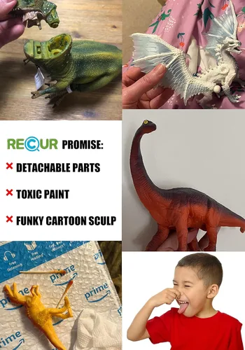 Vista 6 de RECUR Juguetes gigantes de Brachiosaurus de 20.5 juguetes jurásicos, figura de dinosaurio segura, sin olor, pintadas a mano para niños, diseño