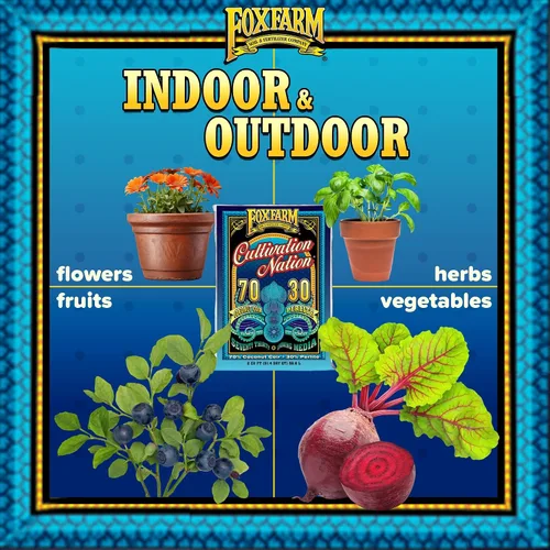 Vista 4 de FoxFarm Cultivation Nation 70:30 Medios de cultivo, 2 pies cúbicos - Mezcla de fibra de coco y perlita - Proporciona aireación y drenaje, uso