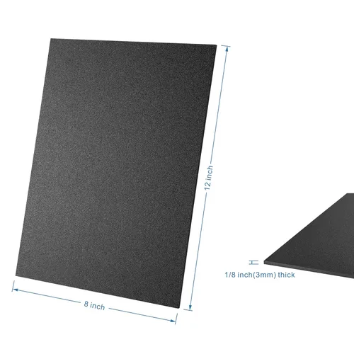 Vista 4 de KAITELA Hoja de plástico ABS de 8 x 12 x 1/8 pulgadas de grosor (0.118 in), lámina termoplástica rígida negra, panel de plástico moldeable