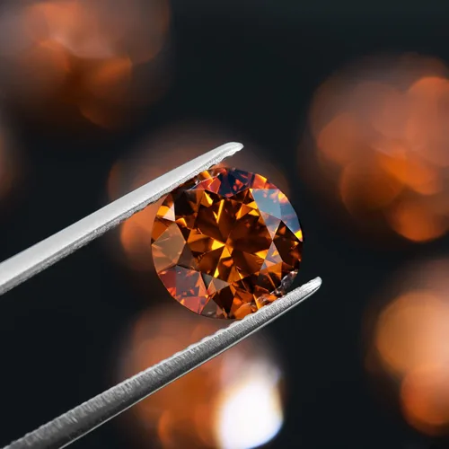 Vista 2 de GIGAJEWE 0.256 in 1.0ct VVS1 Moissanita de color naranja redondo excelente corte Moissanita piedras preciosas sueltas para la fabricación de joyas