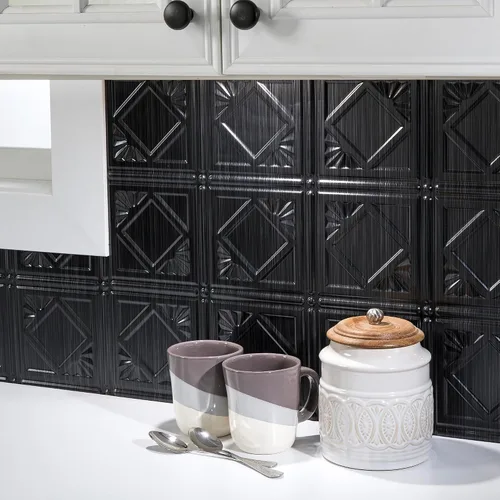 Vista 2 de FASÄDE Kit decorativo para salpicaduras de vinilo de estilo tradicional y patrón 4 de 15 pies cuadrados en bronce de las Bermudas