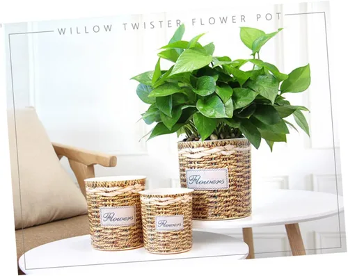 Vista 8 de MERRYHAPY 2 latas de riego para plantas de interior, contenedor transparente, violetas africanas, maceta tejida, maceta de riego automático, macetas