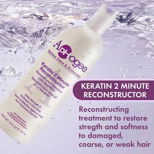 Vista 2 de Reconstructor de queratina intensivo en dos minutos Acondicionador profundo para cabello teñido y peinado con calor Suaviza y añade brillo