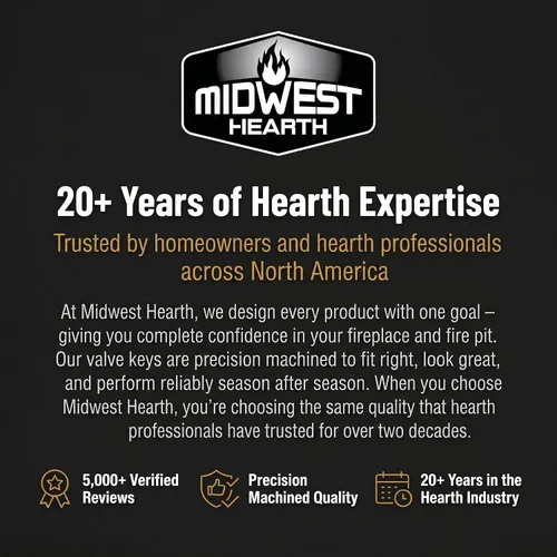 Vista 6 de Midwest Hearth - Llave de válvula universal para fogones y chimeneas de gas, cromado pulido
