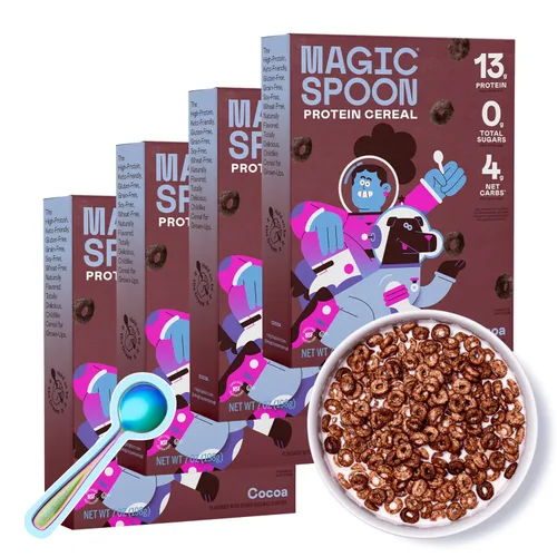 Vista 17 de Cereal Magic Spoon - Cereales Altos en Proteínas - Snacks Sin Azúcar y Comida para el Desayuno - Cereal Sin Granos y Sin Gluten - Snacks Saludables