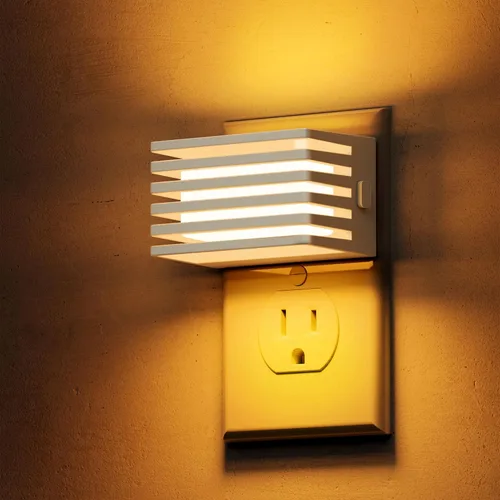 Vista 8 de L LOHAS LED Luces nocturnas enchufables a la pared, paquete de 2 luces nocturnas modernas con sensor de atardecer a amanecer, luz nocturna