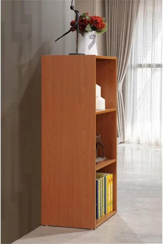 Vista 3 de Pemberly Row Estantería de madera de 3 estantes, acabado cereza, 35.67 pulgadas de alto x 15.91 pulgadas de ancho x 11.77 pulgadas de profundidad