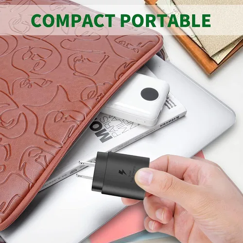 Vista 7 de Cargador tipo C, cargador de pared USB C de 25 W, carga rápida de doble puerto, compatible con Samsung Galaxy S22/S22 Plus/S20/S21 Ultra Plus, Note