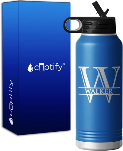 Vista 66 de Vaso personalizado de regalo de cumpleaños para mujeres y hombres, con monograma de escritura dividida, inicial y nombre grabado en negro, taza