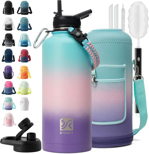 Vista 118 de DYSANKY Botella de agua aislada de 32 onzas, metal al vacío de acero inoxidable grueso, jarra de agua deportiva portátil para gimnasio y senderismo
