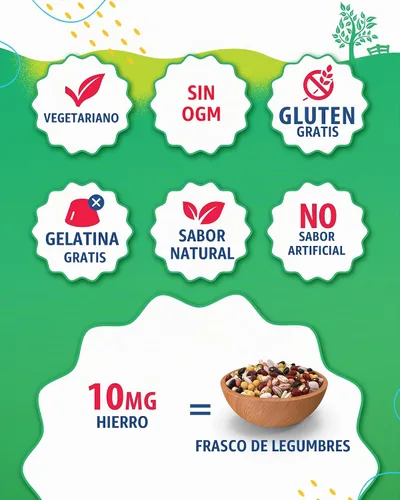 Vista 4 de SUNNY SAM Gomitas de hierro para niños y adolescentes - 10 mg de vitaminas de hierro con vitamina C - Suplemento masticable de gomitas con bajo
