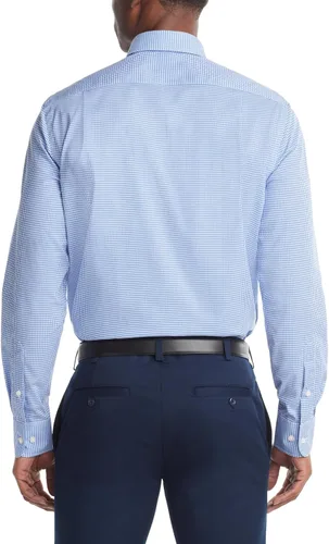 Vista 2 de Tommy Hilfiger Camisa de vestir a cuadros de ajuste regular para hombre, sin planchado, exclusiva de Tienda