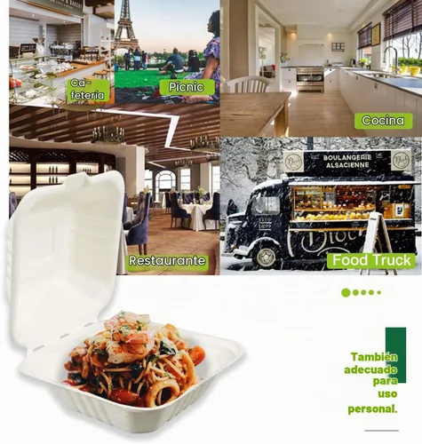 Vista 6 de Green Earth Concha compostable de 6 pulgadas, 100 unidades ecológicas