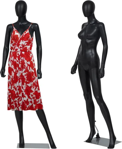 Vista 12 de Maniquí femenino con forma de vestido en exhibición - Maniquí completo ajustable y desmontable de 69 pulgadas, torso de maniquí para costura