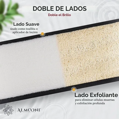 Vista 7 de ALMOONI Depurador de espalda para hombre para ducha, esponja de lufa, negro