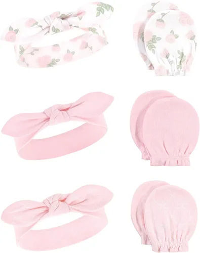 Vista 103 de Hudson Baby Conjunto de diadema de algodón y manoplas para rascar para bebé