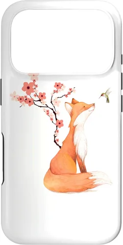 Vista 30 de The Cute Fox and Hummingbird Cherry Blossom Flower Present Case for iPhone 17