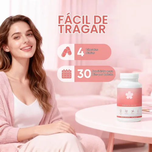 Vista 6 de Radiancy Probiótico para Mujeres Salud Vaginal - Sequedad Vaginal y Equilibrio de pH con Cepas de Lactobacillus, Extracto de Flor de Cerezo, Ácido