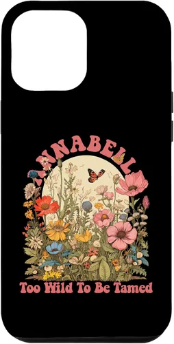 Vista 6 de Funda con nombre de ANNABELLE para iPhone 14, diseño retro de flores silvestres para niñas