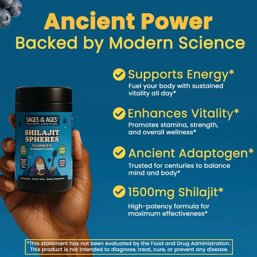 Vista 4 de Gomitas Shilajit – 1500 mg de shilajit del Himalaya para hombres Energía y Resistencia – Complejo de ácido fúlvico puro – Orgánico, vegano, sin OMG