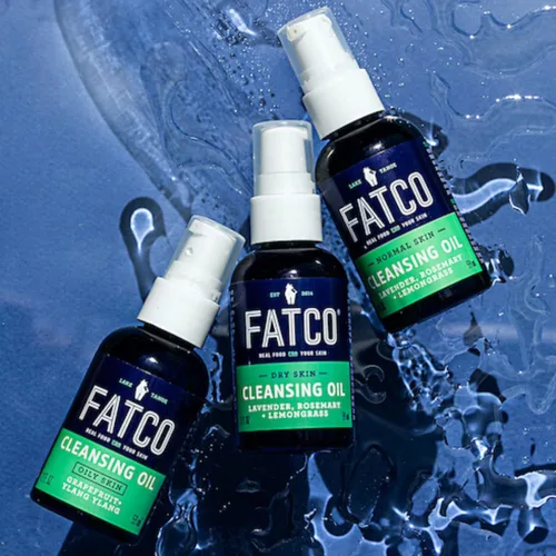 Vista 6 de FATCO Aceite limpiador facial y limpiador facial para pieles normales y mixtas, lavanda, romero + hierba de limón, paquete de 2 (2 onzas)