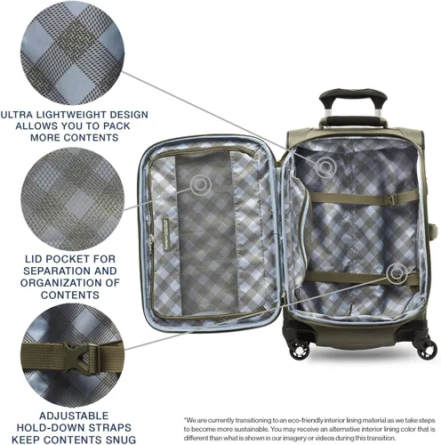 Vista 4 de Travelpro Maxlite - Maleta con ruedas giratorias extensible 5 lados suaves Verde pizarra 401176106