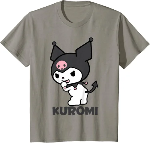 Vista 23 de Sanrio Kuromi - Camiseta con logotipo en la parte trasera Gris Oscuro