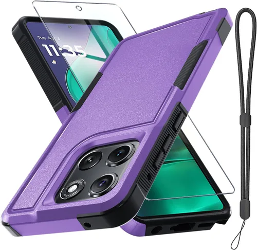 Vista 13 de Funda compatible con Moto G 5G 2024, cuerpo completo, resistente, resistente, a prueba de golpes, con correa de cordón, protector de pantalla