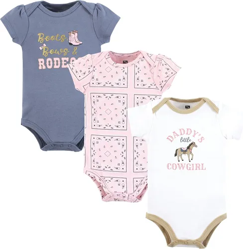 Vista 474 de Hudson Baby baby-girls Cotton Bodysuits 3-pack
