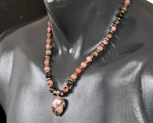 Vista 92 de Colgante de corazón de aventurina natural, Collar de cuentas de aventurina genuina, Collar de piedra verde, Collar de piedras preciosas, Cuentas