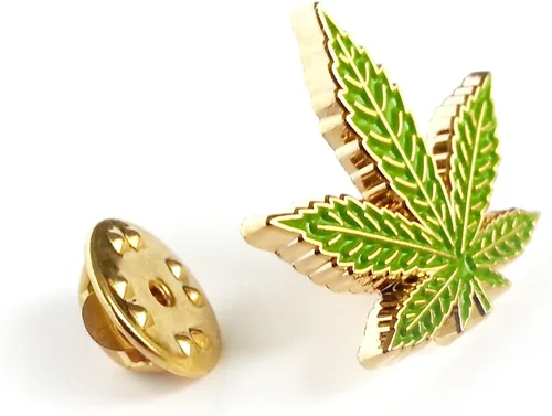 Vista 2 de Hoja de Marihuana Lapel Pin