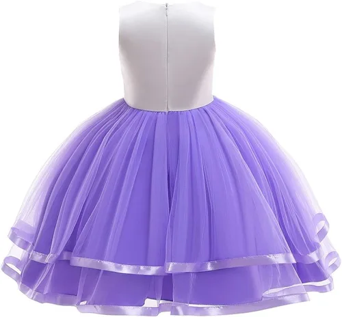 Vista 2 de Vestidos de princesa para niñas, disfraz de unicornio, flores, vestido de desfile de 2 a 10 años.