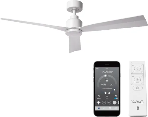 Vista 16 de Ventilador de techo inteligente compatible Clean de 3 aspas para interiores y exteriores, aluminio cepillado de 52 pulgadas con kit de luz LED