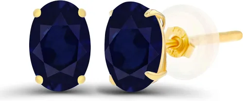 Vista 62 de Aretes ovalados de plata de ley 925 maciza chapados en oro de 0.236 x 0.157 pulgadas con piedra natal genuina para mujer Aretes de tuerca Amatista