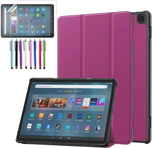 Vista 7 de Funda triple plegable para Amazon Fire Max 11 (13ª generación, versión 2023), funda triple y ligera con función de encendido y apagado automático +
