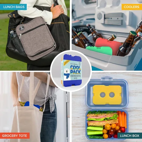 Vista 4 de Healthy Packers Paquetes de hielo para loncheras y enfriadores – Paquete fresco original Paquete de hielo reutilizable delgado y duradero